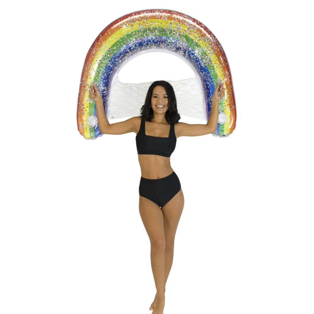 PoolCandy Inflatable Rainbow Pool Chair - Picture 3 of 5
